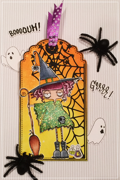 Carte Tag Halloween Orange